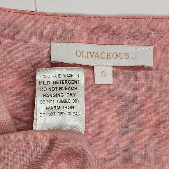 Olivaceous Floral Crop Top Size Small Balloon Sleeve Romantic Feminine Pink - Picture 9 of 11